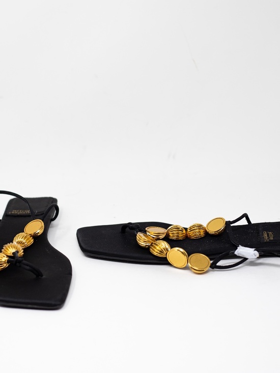 Jeffrey Campbell Shoes - NEW Jeffrey Campbell Yucatan Metal Geometric Beading Strappy Flat Sandals Shoes
